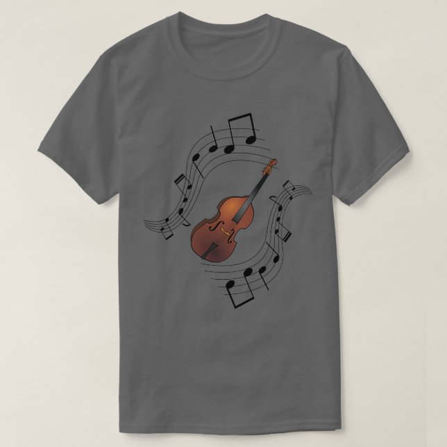 Camiseta Imagem de um violino com seus sons (Frente do Design)