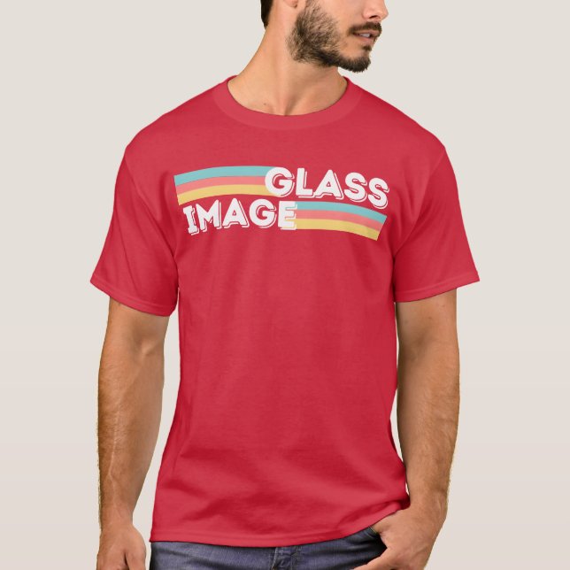 Camiseta Imagem de Vidro Retro engraçado (Frente)