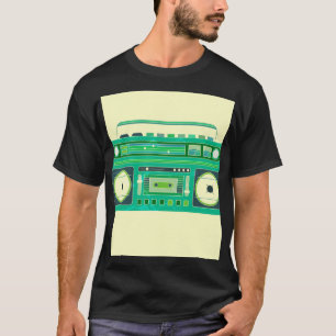 Camiseta Imagem de Vintagem da Caixa de Boom Clássica