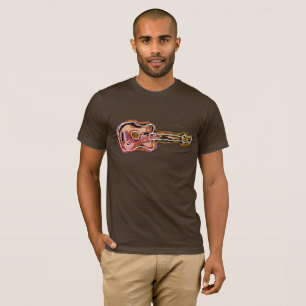 Camiseta imagem de violão amarronzado
