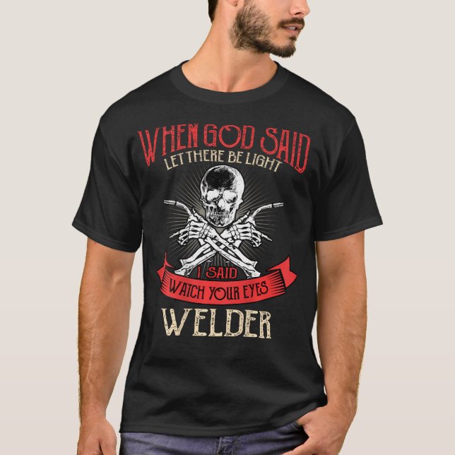 Camiseta Imagem Divertida de Soldagem Atrás (Frente)