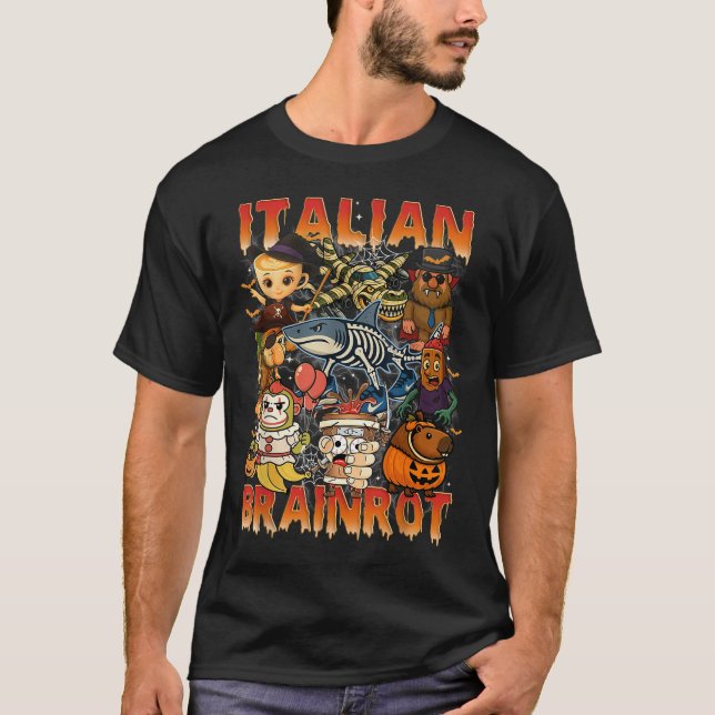 Camiseta Imagem do Brainrot Italiano Halloween C (Frente)