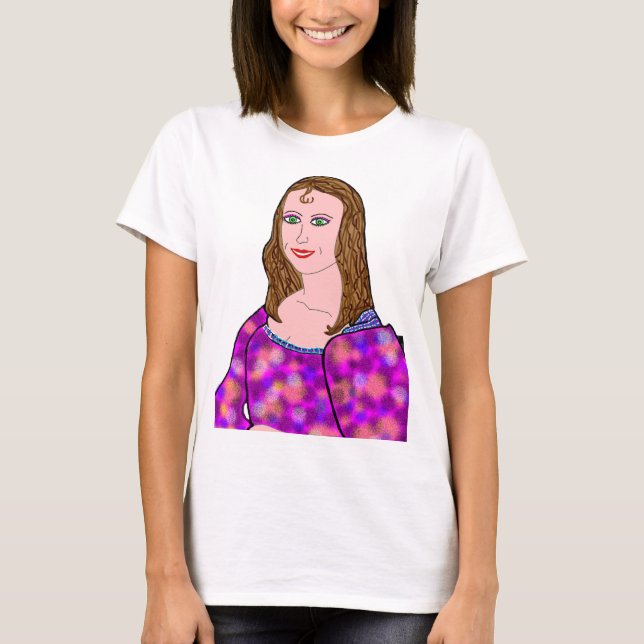 Camiseta Imagem do Cartoon Mona Lisa (Frente)