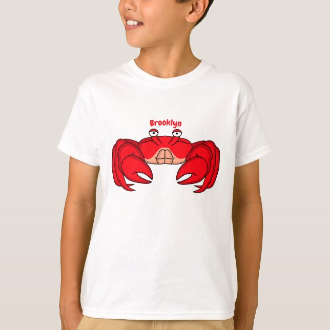Camiseta Imagem do desenho animado de caranguejo vermelho-b (Frente)