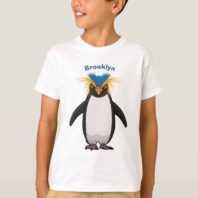 Camiseta Imagem do desenho animado de pinguim macarrão-bran (Frente)