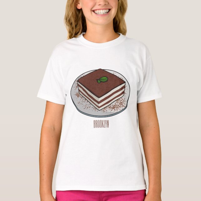 Camiseta Imagem do desenho do bolo Tiramisu (Frente)