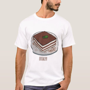 Camiseta Imagem do desenho do bolo Tiramisu