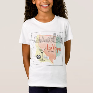 Camiseta Imagem do esboço da aguarela de Las Vegas, Nevada
