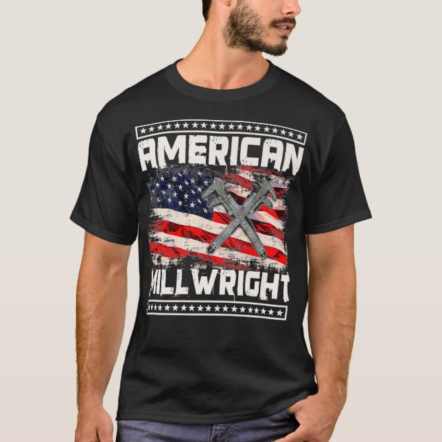 Camiseta Imagem Do Millwright Na Parte Traseira Do Premium  (Frente)