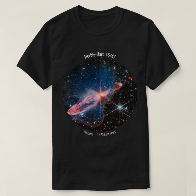 Camiseta Imagem do Telescópio Espacial James Webb Herbig-Ha (Frente do Design)