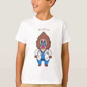 Camiseta Imagem engraçada de cartoon do mandril doutor