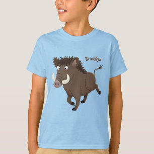 Camiseta Imagem engraçada de desenho animado de javalis