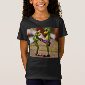 Camiseta Imagem engraçada de um sapo olhando para baixo de