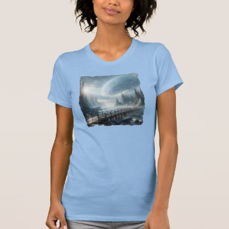 Camiseta Imagem fantástica de uma lua enorme em uma paisage