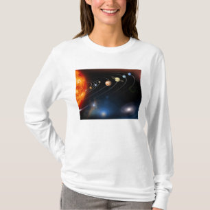 Camiseta Imagem gerada Digital de nosso sistema solar