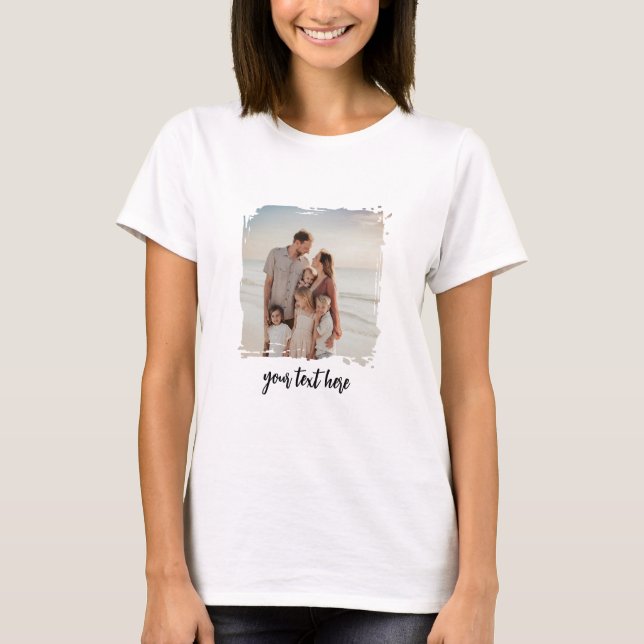 Camiseta Imagem Personalizada da Família de Texto Personali (Frente)