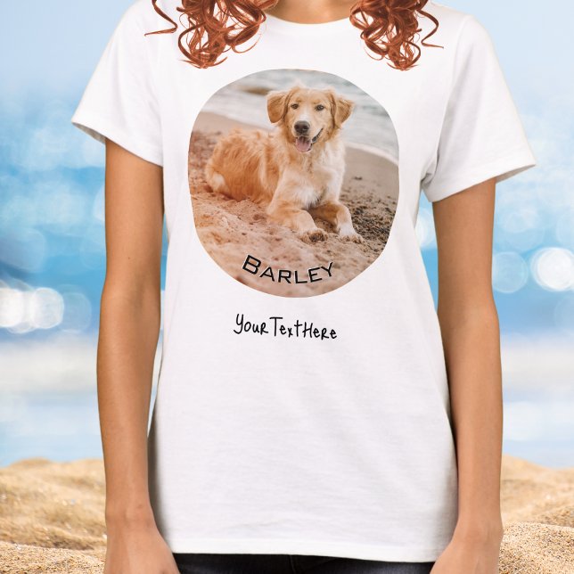 Camiseta Imagem personalizada do Pet de foto de nome person (A cool t-shirt to personalize with a favorite photo of your pet, their name and further custom text)