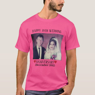 Camiseta Imagem Personalizada Feliz 20 Casamento de Anivers