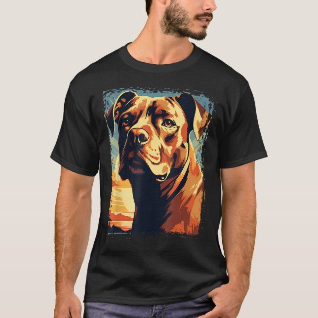 Camiseta Imagem Pop de Arte Americana Pitbull Terrier para  (Frente)
