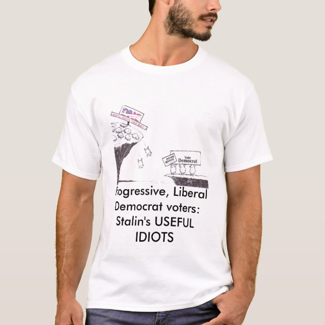 Camiseta imagem, progressista, eleitores de Democrata (Frente)