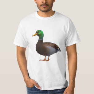 Camiseta Imagem Realista do Pato de Mallard no Backgr Trans
