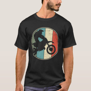 Camiseta Imagem Retroativa Da Bike De Camada De Motocross