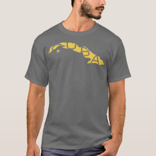 Camiseta Imagem sobre Cuba ouro em preto com CUBA Sp
