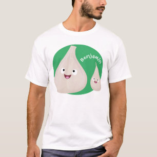Camiseta Imagem vegetal do desenho animado de alho cúprico