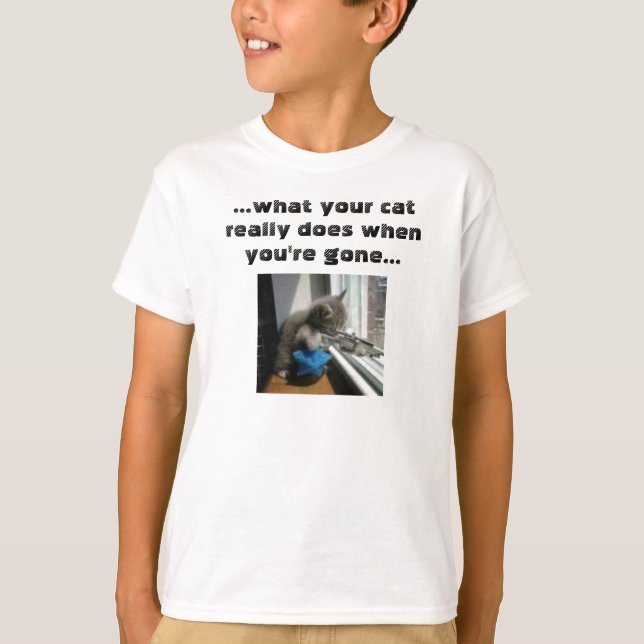 Camiseta imagens [1],… o que seu gato fizer realmente (Frente)