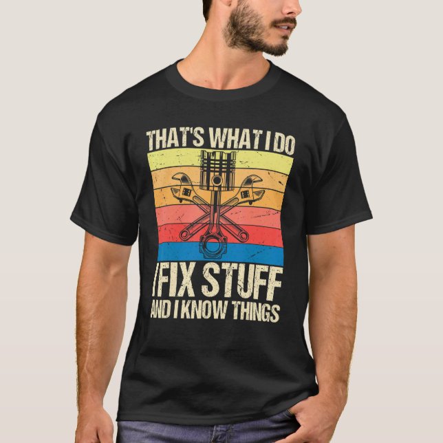 Camiseta Imagens Mecânicas E Eu Sei As Coisas Vinta (Frente)