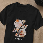 Camiseta Imagens Modernas Formas Geométricas de 8 Colagens<br><div class="desc">Adicione oito (8) fotos personalizadas do seu nome de estimação e de estimação. Adicione suas fotos e,  se necessário,  desmascare o grupo de fotos e quadro,  ajuste a imagem contra o quadro e clique em máscara.</div>
