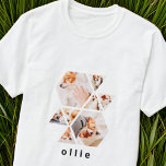 Camiseta Imagens Modernas Formas Geométricas de 8 Colagens<br><div class="desc">Adicione oito (8) fotos personalizadas do seu nome de estimação e de estimação. Adicione suas fotos e,  se necessário,  desmascare o grupo de fotos e quadro,  ajuste a imagem contra o quadro e clique em máscara.</div>