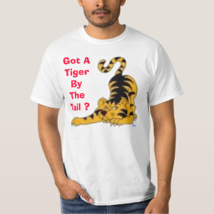 Camiseta imagens, obtidas um tigre pela cauda? , Laura