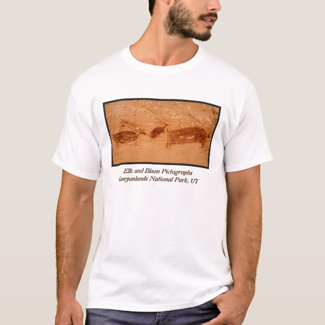 Camiseta Images gráficas dos alces e do bisonte da garganta (Frente)