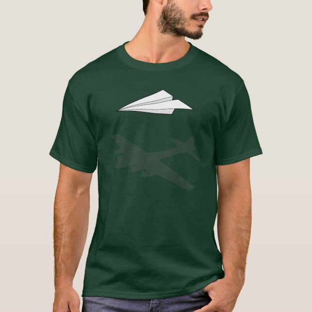 Camiseta Imaginação Overactive do avião de papel (Frente)