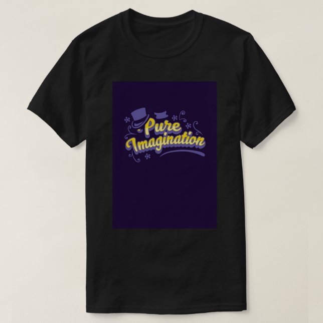 Camiseta Imaginação pura - Notebook espiral Willy Wonka (Frente do Design)