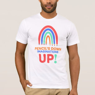 CAMISETA IMAGINAÇÕES DO LÁPIS PARA BAIXO   PROFESSOR DE ART