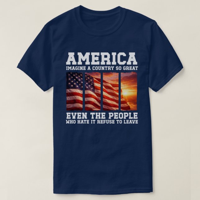 Camiseta Imagine a Country So Great Patriotic USA Sunset (Frente do Design)