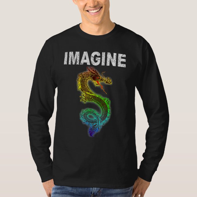 Camiseta Imagine Fantasia Estilo Dragão Ótimo Para 2 (Frente)