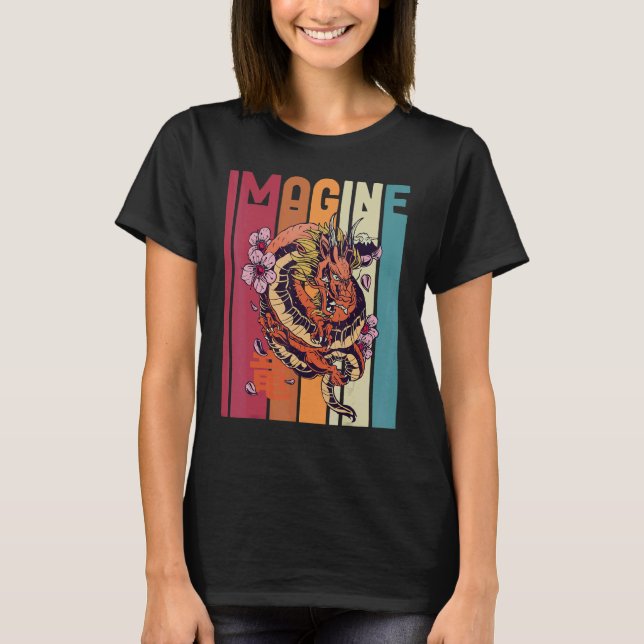 Camiseta Imagine Great Dragon Vintage Cool Great (Frente)