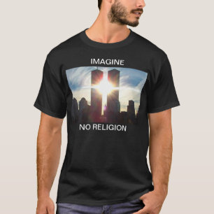 Camiseta Imagine, nenhuma religião T escuro