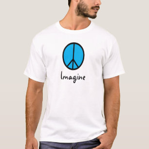 Camiseta Imagine o símbolo de paz AZUL