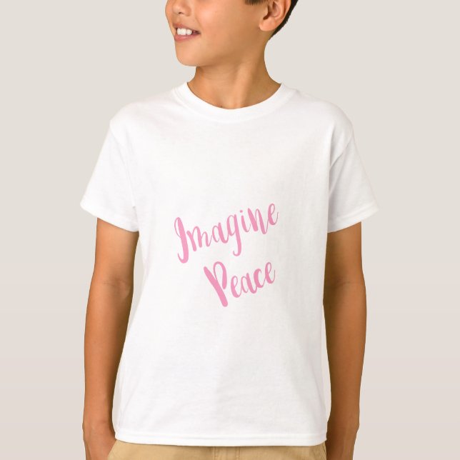 Camiseta Imagine-Peace-Graphic Pink Type (Frente)