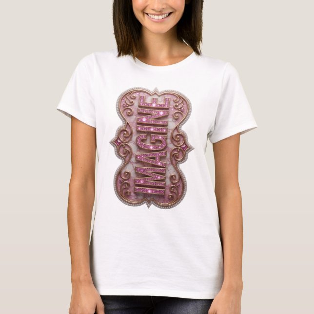 Camiseta IMAGINE Rosa Limpa (Frente)
