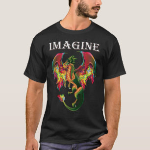 Camiseta Imagine Ser Um Dragão Queimando A Asa Mágica