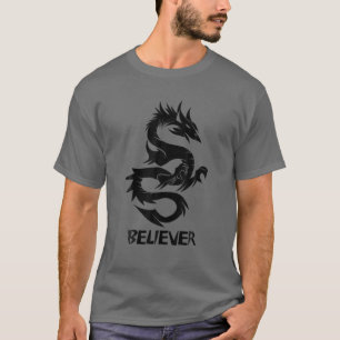 Camiseta Imagine, Sonhe, Acredite Tatuagem de Dragão Fant