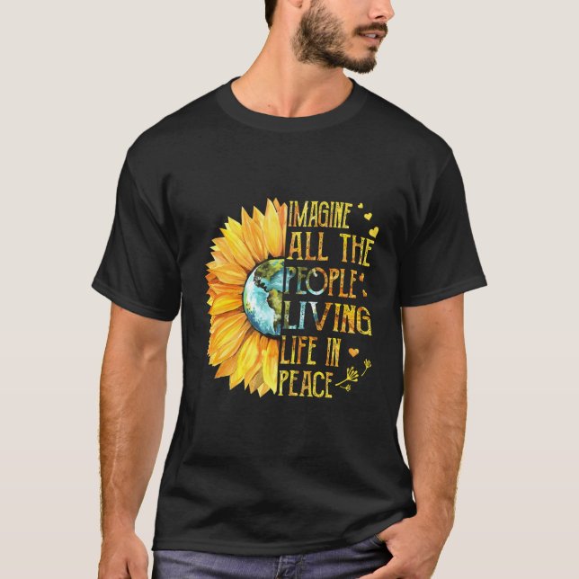 Camiseta - Imagine Todas As Pessoas Que Vivem Pela Paz (Frente)