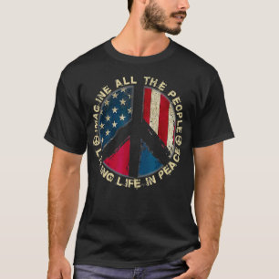 Camiseta Imagine Todas As Pessoas Vivendo A Vida Em Paz Hip
