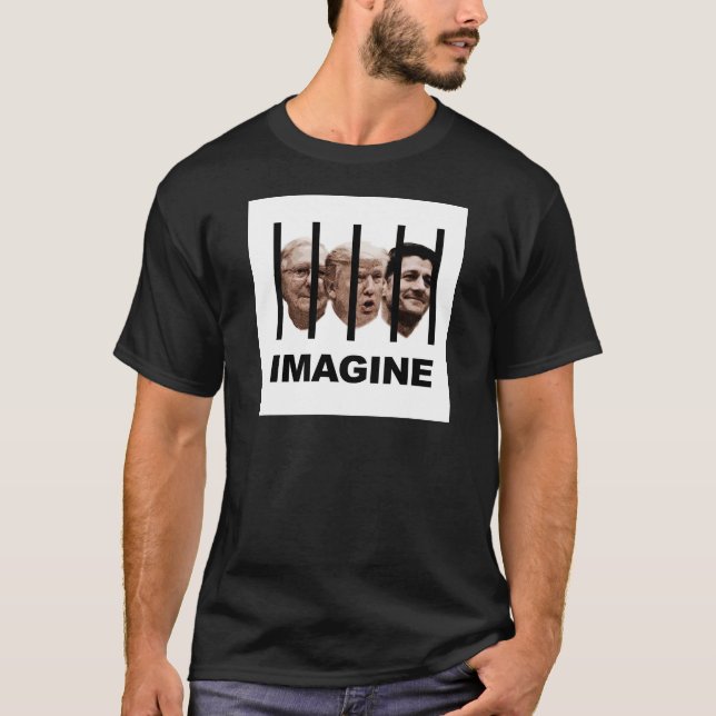 Camiseta Imagine Trump, McConnell e Ryan atrás de Bares (Frente)