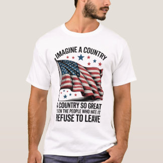 Camiseta Imagine Um País Tão Grande Bandeira Americana Vint